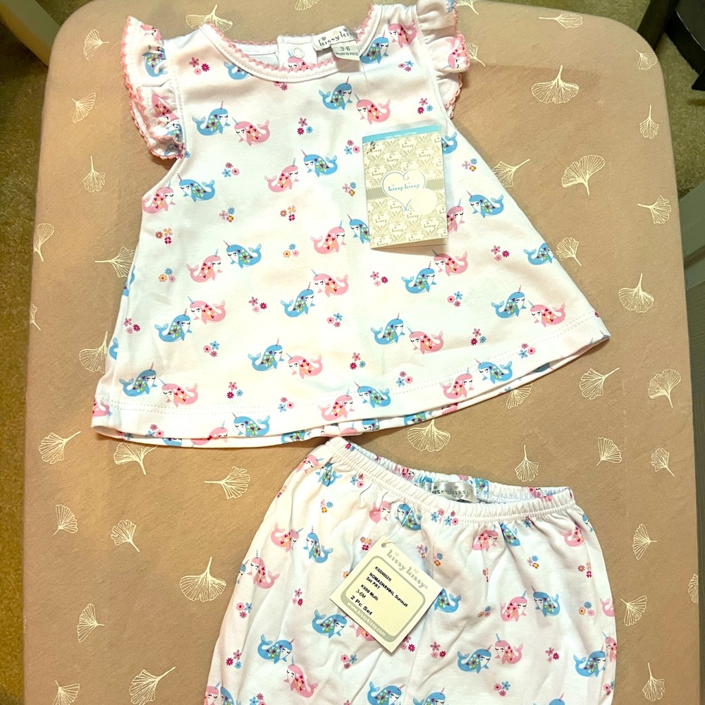Lily Pad 3-6 months NWT matching set